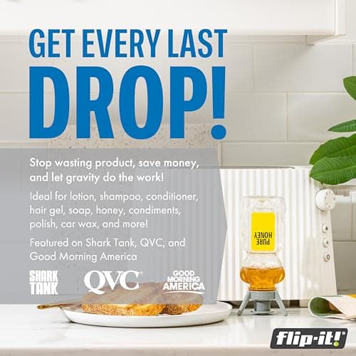 Flip-It! 2-Pack Premium Bottle Emptying Kit – No more wasted product - Fits most plastic bottles – Get out every drop of Shampoos, Lotions, & More – 2 Base Caps, 6 Adapters – Pastel Color Edition — view 2