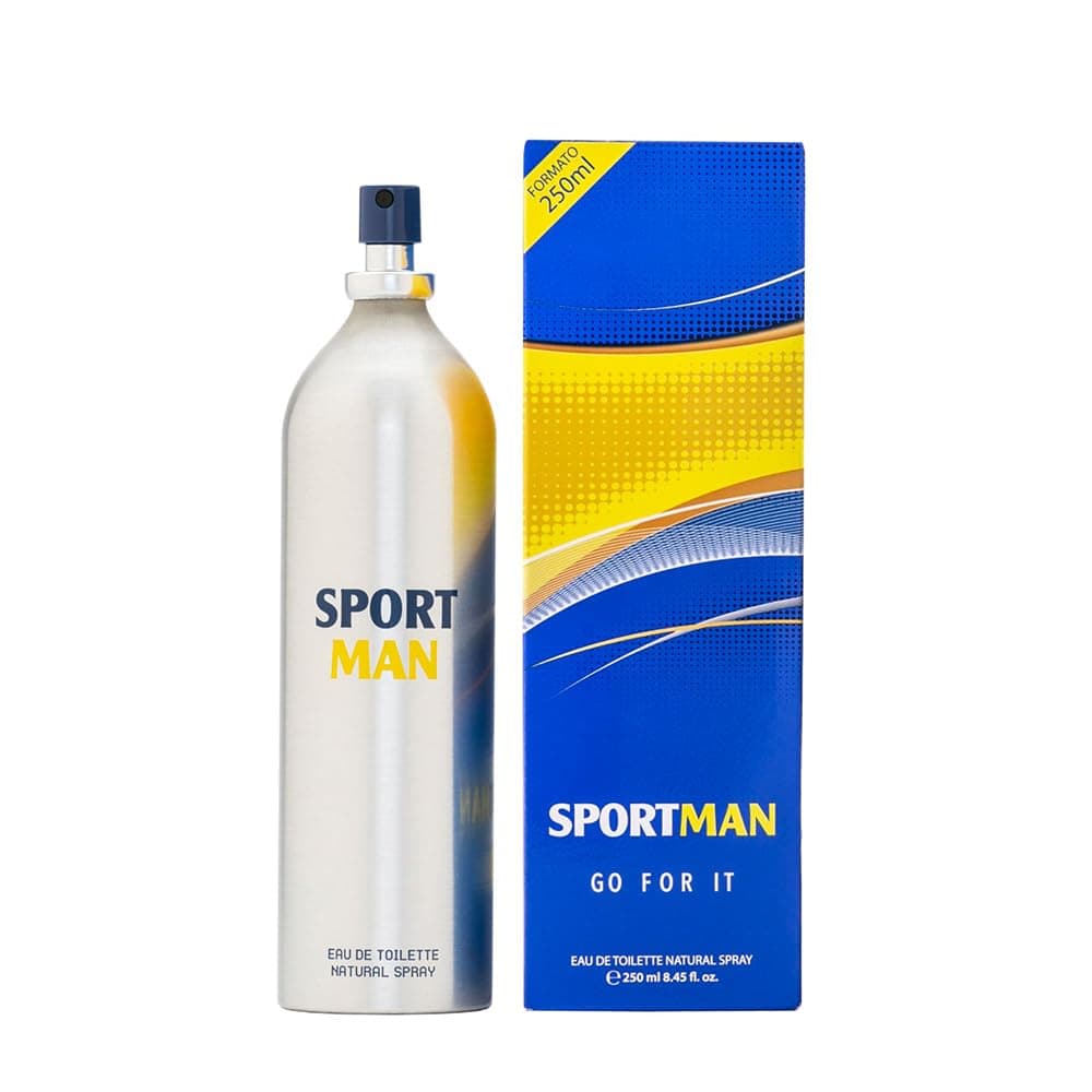 SPORTMAN - Go For It 250 ml, Colonia Hombre, Perfume Formato Spray, Eau de Toilette Natural y Masculina, Aroma Cítrico, Fragancia Fresca, Deportiva y de Larga Duración