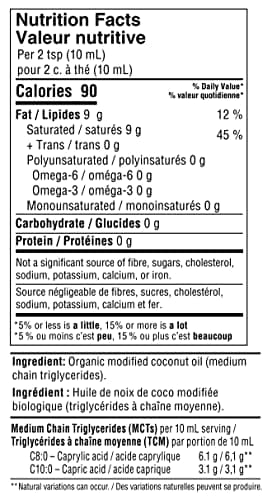 Nutiva Organic MCT Oil, Unflavored, 946 mL | Organic, Non-GMO, Non-BPA | Vegan, Gluten-Free, Keto & Paleo | 14g MCT per Serving & Neutral Flavor for Energy Boost to Coffee, Shakes and Salads