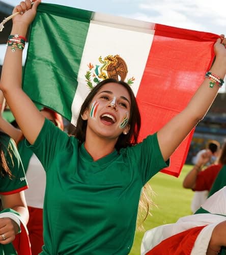 doubgood 2026 World Soccer Cup Soccer Bracelets for Women Men, Stackable Soccer Jewelry Game Day Fan Accessories Gifts for Mexico Soccer Fans — view 2