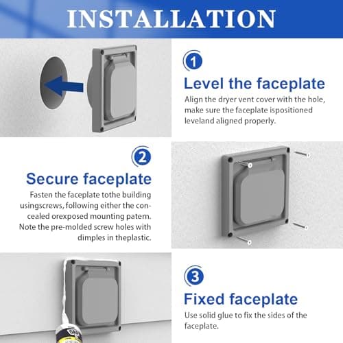 Dryer Vent Cover Outside 4 inch, Magnetic Door Design, Durable Airflow Vent with Lint Trap Screen, Thickened Material, 6 inch x 6 inch Size, Grey — view 4
