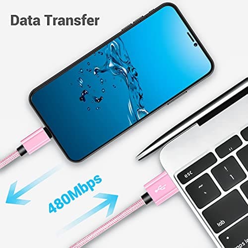 SUMPK Short USB C Cable [4-Pack 8 inch], 3A Fast Charging USB 2.0 Data Transfer to Type C Phone Charger Cord Nylon Braided Compatible with Samsung Galaxy S10 S9, Pixel 3, LG V30, Charging Station — view 2