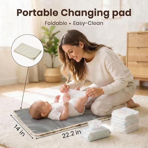 miss fong Small Diaper Bag - Baby Diaper Bag Backpack Checkered Diaper Bag with Changing Pad Baby Backpack for Travel Daycare Mommy Diaper Backpack Pañaleras Para Bebe for Mom & Dad-White&Beige — view 2