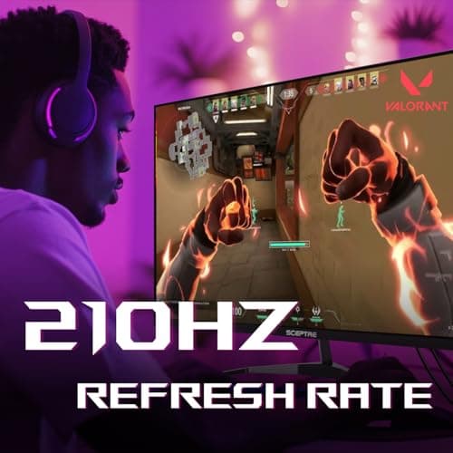 Sceptre New 32-inch 2K QHD 2560 x 1440 Prime Gaming Monitor up to 210Hz USB Type-C DisplayPort HDMI sRGB 115% 1ms Build-in Speakers, Machine Black 2026 ((E325B-QW200D Series) — view 4