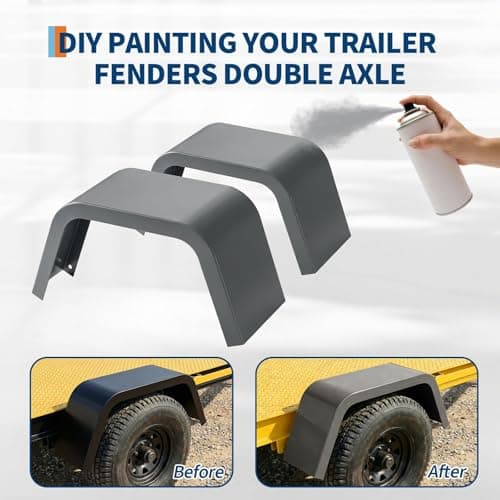 2Pcs Single Axle Trailer Fenders Compatible with 14-16 Inch Wheels,Heavy Duty Steel Construction with Rust Protection, for Boat, Car Hauler, Cargo, Utility & Landscape Trailers