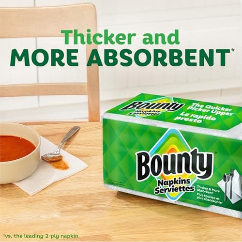 Bounty Paper Napkins, White, 200 Count, Packaging may vary