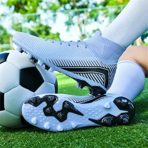 SKENGO Unisex-Adult Soccer Cleats Mens Womens Turf Soccer Shoes Youth AG TF Training Football Cleats Lightweight High-top Football Boots Indoor Outdoor (9909 Zi AG_39) — view 5