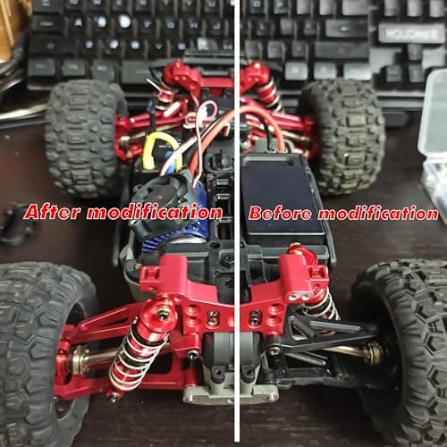 Compatible with Hyper GO RC Car Parts, 1/16 Metal Upgrade Aluminum Accessories, Replacement Parts kit for H16BM H16GT H16DR H16 MJX 16207 16208 16209 16210 (12PC Set)