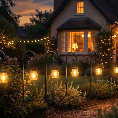 Gtongoko 24 Inch Shepherd Hooks for Outdoor 2 Pack,Garden Hooks for Hanging Plants, Lanterns, Solar Lights, Mason Jars & Wedding Decor, Matte Black Decorative Shepherd’s Hooks
