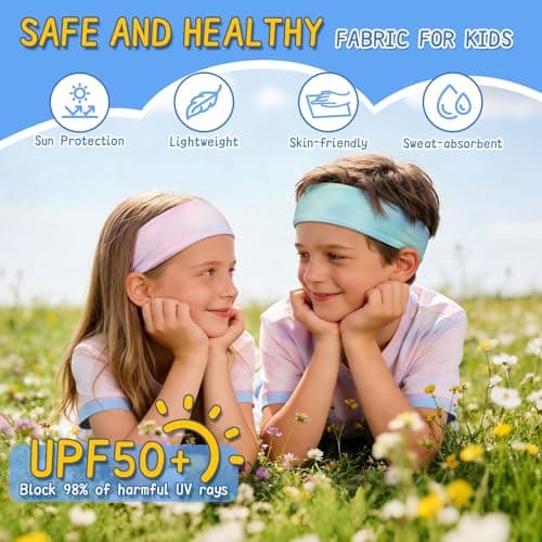 Trodalo Kids Sports Headbands for Girls Boys, Moisture Wicking Elastic Cooling Sweatbands, Non-Slip Lightweight Stretchy Hairbands for Soccer, Running, Basketball, Tennis