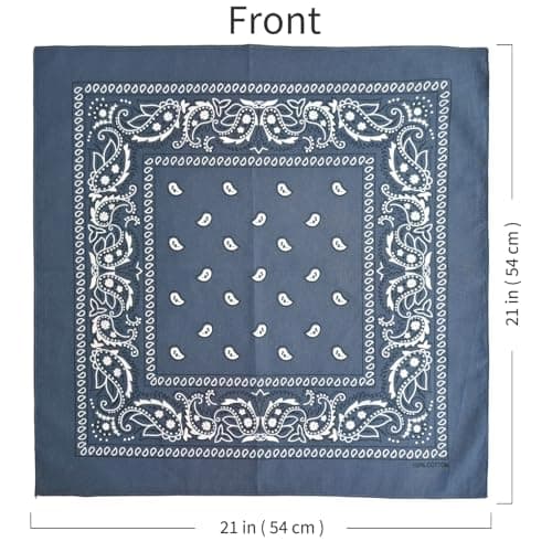 APIGANIZ 100% Cotton Bandanas, 21 x 21 inches, Set of 6 (Basic - Blue Collection) — view 2