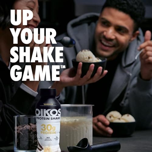 Oikos Protein Shake, Chocolate, 30g High Protein Drinks, Shelf Stable, Ready to Drink, 5g Prebiotic Fiber, 12 fl oz Bottle, 12 Count​ — view 5