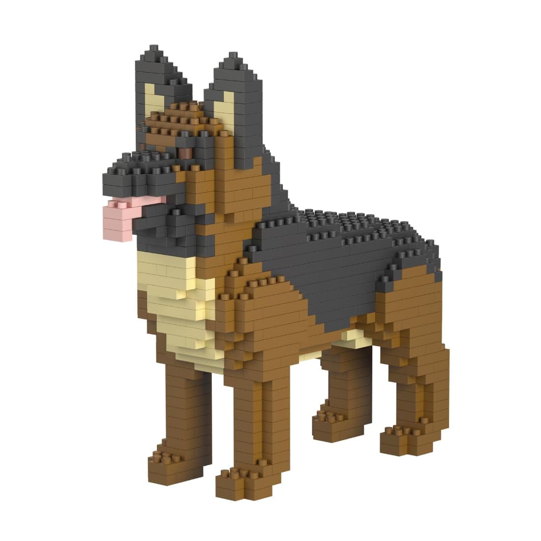 Kit de construcción con Bloques en Miniatura. Figura de Mascota Coleccionable para armar. Coleccionistas Adultos y niños. Perro Teckel, Dachshund o Salchicha Marrón