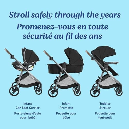 Graco Modes Trio Travel System | Riordan (Black) | 3-in-1 Baby Stroller and Car Seat Combo | Rear-Facing from 1.8-16 kg (4-35 lb)