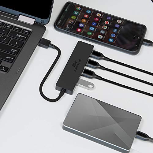 Kingwin USB Hub 4 Port USB 3.0 Data Hub for Mobile SSD, MacBook, Mac Pro/ Mini, iMac, Chromebook, Surface Pro, USB Flash Drives, Notebook PC, XPS, and More [Ultra Slim] — view 5