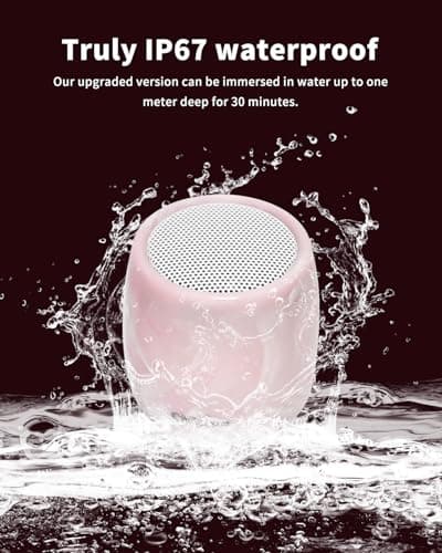 comiso Small Speaker, IPX7 Waterproof Bluetooth Speaker with Stereo Sound and Robust Bass, Mini Speakers with Hands-Free Call, Portable Speakers for Shower, Indoor & Outdoor, Gift for Men, Women — view 2