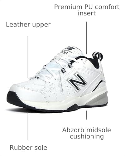 New Balance Men's 608 V5 Casual Comfort Cross Trainer, White/Navy, 9.5 — view 2