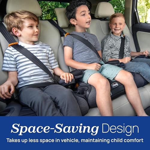 Chicco GoFit ClearTex Backless Booster Car Seat Without Latch Attachment, Travel Booster Seat for Car, Portable Car Booster Seat for Children at Least 4 Years Old and 40-110 lbs., Shadow/Black — view 2