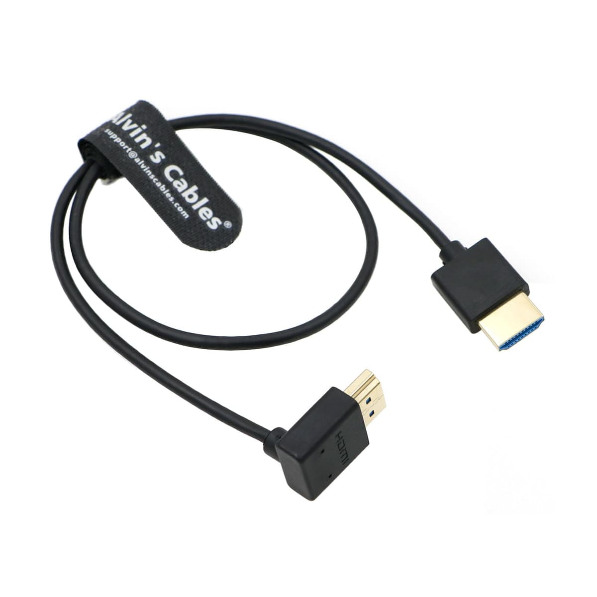 Alvin's Cables 8K HDMI 2.1 Cable High Speed Thin Straight HDMI to Up Angle HDMI for Atomos Ninja V Monitor, Z CAM E2, Sony FS5| FS7| A7S3 Cameras 19.7"|50CM