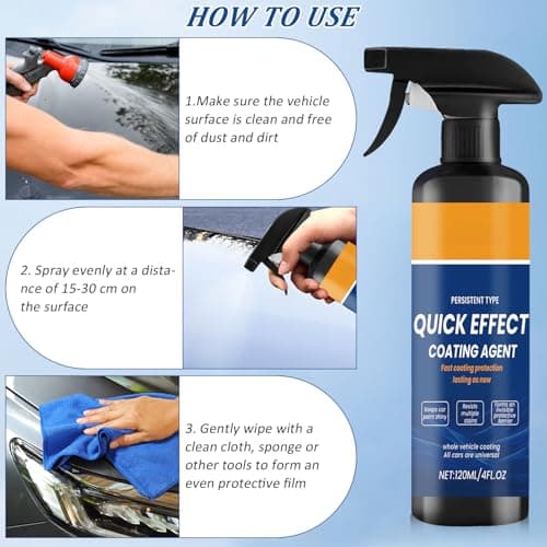 2Pcs Advanced Quick Effect Coating Agent,Car Coating Spray, 2025 New Car Paint Protection，Car Scratch Wax Polish Spray Waterless Wash，Multi-Purpose Oil Film Emulsion Glass Cleaner — view 4