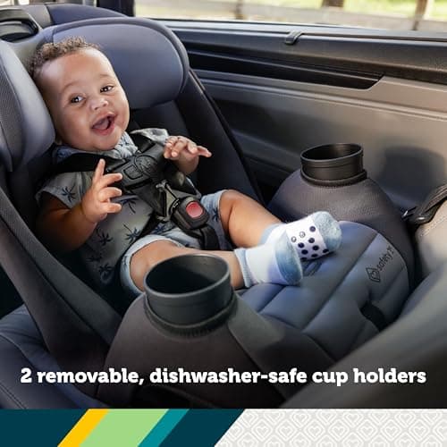 Safety 1st Ellaris 3-in-1 Convertible Car Seat, Slim Fit Design, Rear & Forward-Facing, 5-Position Headrest, Travel-Friendly with Machine-Washable Seat Pad, London Blue — view 4