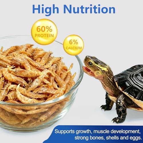 Amzey 0.5oz Sun Dried Baby Shrimp for Turtles - 100% Natural Dried Red Shrimp Fish Food, High Protein Gammarus, Food for All Aquatic Fish, Turtles, Frog, and Newts — view 2