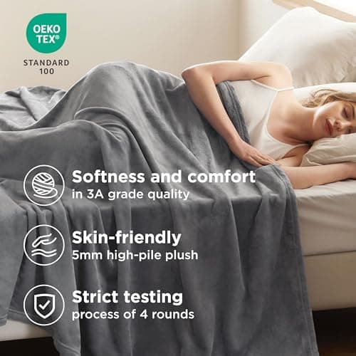 Bedsure GentleSoft Fleece King Size Blankets for Bed Grey - Soft Lightweight Plush Cozy Fuzzy Luxury Warm Spring Blanket Microfiber, Room Home Decor Gifts for Women and Men, 108x90 inches — view 2