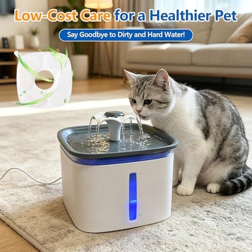 24 Pcs Cat Water Fountain Replacement Filters-12 Pack Cat Fountain Filters with 12 Pack Sponges, Compatible with VEKEN 95oz/2.8L, 67oz/2L, 135oz/4L Pet Drinking Fountain — view 5