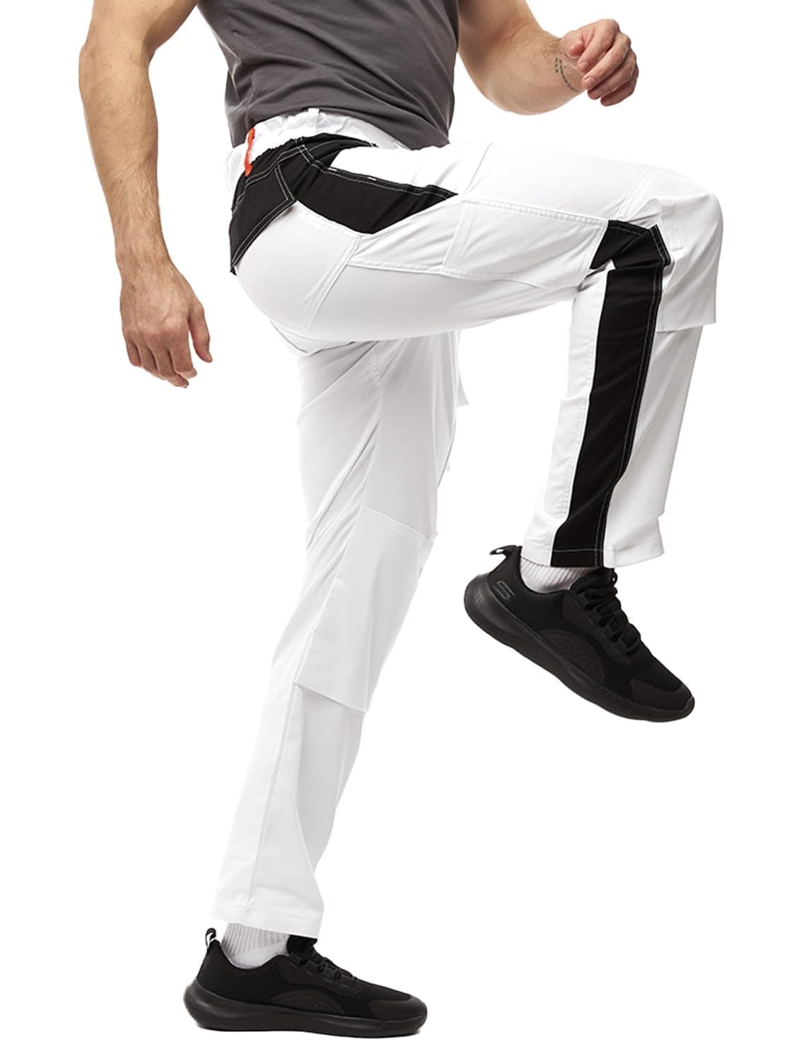 strongAnt Pantalones de Trabajo de Carga elástica con Rodilleras, Bolsillos y Cremallera para Hombre