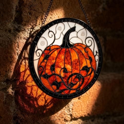 Halloween Decorations, Pumpkin Acrylic Jigsaw Puzzle Suncatcher Gothic Decor Spooky Funny Window Suncatcher Acrylic Puzzle, Home Decor Gift for Women Men Horror Gift 7.4 Inch — view 3