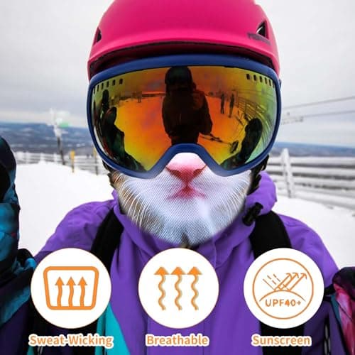 Ski Mask, 3D Cat Ski Mask Balaclava Sheisty Face Men Women, Cat Mask with Ears, Cute Full Face Shiesty Mask Animal Ski UV Sun Protection Face Mask for Outdoor Hiking Riding Ski Raves Party Yellow — view 4