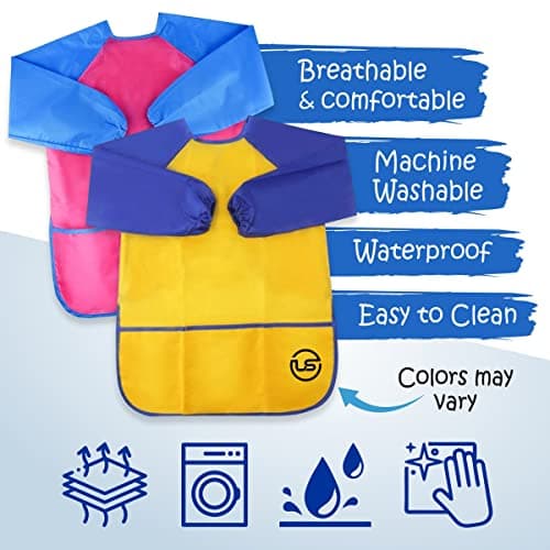 Kids Painting Set, Washable Paint for Kids 10 Colors, 7 Paintbrushes, Paint Palette, Painting Smock, Non Toxic Tempera Paints 2 oz Each,Paints for Toddlers Gifting bundle Art, Crafts — view 4