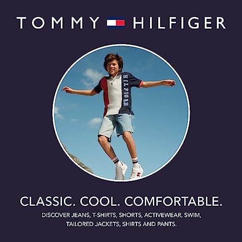 Tommy Hilfiger Boys' Short Sleeve Solid Crew Neck T-Shirt, Soft, Comfortable, Relaxed Fit, Flag Amazonite, 10-12 — view 4