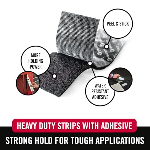 VELCRO Brand Heavy Duty Fasteners | 4x2 Inch Strips with Adhesive 8 Sets | Holds 10 lbs | Black Industrial Strength Stick On Tape | Indoor or Outdoor Use (VEL-30703-USA)