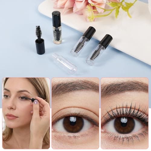 30Pcs Empty Mascara Tubes with Wand, 3ml Mascara Tubes Empty for Castor Oil, Mini Eyelash Cream Bottle with Brush Inserts, Small Sample Size Eyelash Growth packing Tube Container for Home Travel — view 3