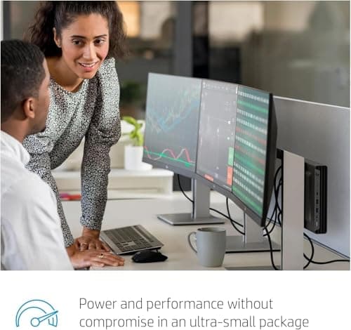 HP EliteDesk 800 G6 Mini Computer Desktop PC, Intel Gen 10th Core i5-10500T, 16GB RAM, 256GB SSD, 4K Support, Displayport, RJ-45, Wi-Fi, BT, Windows 11 Pro (Renewed) — view 4