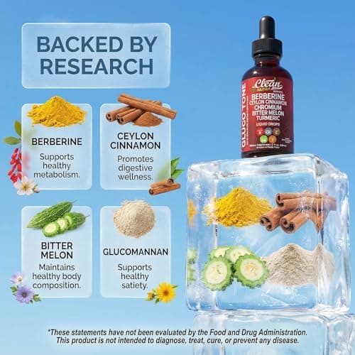 Clean Nutra Berberine with Ceylon Cinnamon Supplement Liquid Drops + Bitter Melon Extract, Glucomannan, Gymnema, Chromium, Turmeric, Organic Panax Ginseng, Moringa — view 2