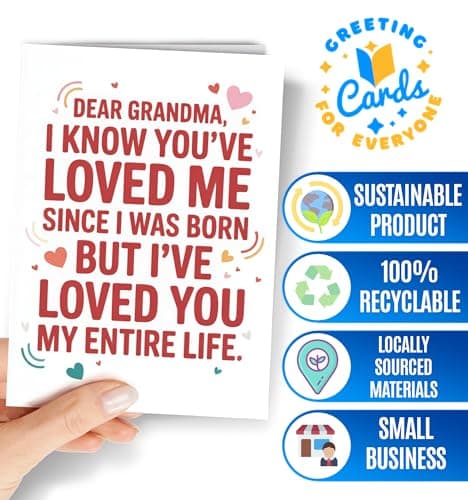 Grandma Birthday Card - Funny Birthday Card for Grandmother - Heartfelt Greeting Cards for Grandparents Day, Mother's Day, Christmas or Valentine's Day - Thank You Appreciation to Grandma - NUM 399