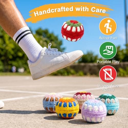 3 Pack Crochet Footbags Hacky Set — view 4