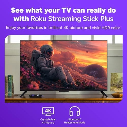 Roku Streaming Stick Plus - 4K & HDR Roku Streaming Device for TV with Voice Remote - Free & Live TV — view 2