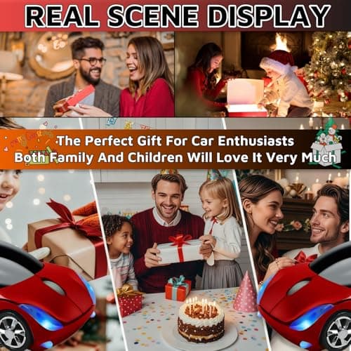 HUGJEPTTY Cute Mouse Wireless Red，1600DPI 2.4G with USB Reciver Car Mouse for Computer Wireless Computer Mouse Wireless USB Wireless Mouse for Laptop Computer Tablet for Windows for Mac OS（Red） — view 3