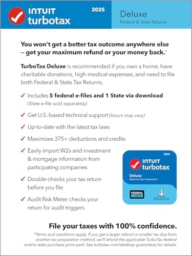 TurboTax Deluxe Desktop Edition 2025, Federal & State Tax Return [Win11/Mac14 Download] — view 2