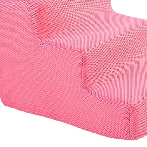 IEUDNS Pet Ladder Pet Stairs Non Slip Dog Steps Cat Ramp for Sofa Couch Bed Car Climbing, Pink 3 Steps