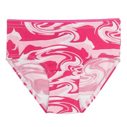 Fruit of the Loom Girl's Breathable Underwear, Brief - 6 Pack - Solids/Swirl, 10
