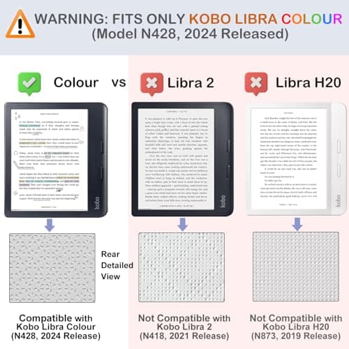 Tenano Case for 7" Kobo Libra Colour (Model: N428, 2024 Release), Foldable Cover with Auto Sleep/Wake, Blue