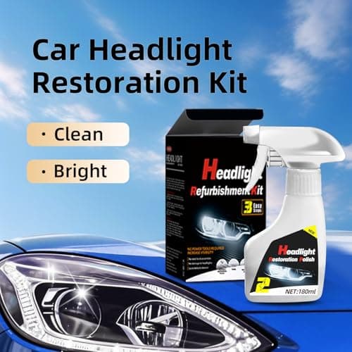 Automotive Headlamp Restoration Fluid Oxidized, Headlight Restoration Kits, Car Light Polisher Cleaning, Only for Headlight Cleaner Polishing.(10ML Coating+180ML Headlight Renovation Liquid) — view 2