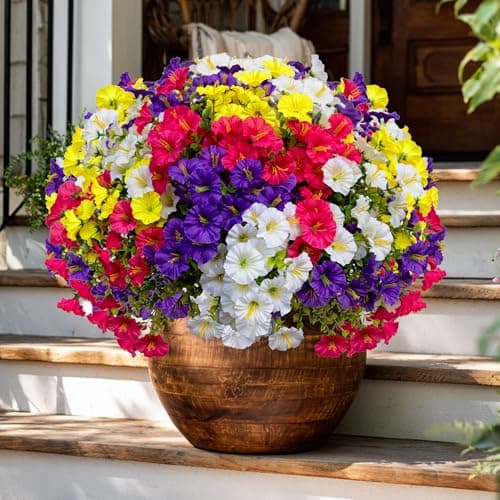 AXYLEX Artificial Morning Glory Outdoor, 16 Bundles Fake Flowers — view 5