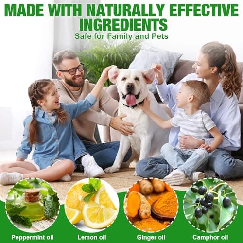 24 Pcs Natural Mouse Rodent Repellent, Peppermint Oil Mouse Deterrent, Against Mice Indoor Outdoor Use for Kitchen, Basement, Car Engines, RV Garage