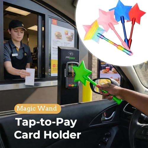 Fairy Pay Wand – 3D Printed Wand Tap to Pay, Star Tap Holder for Contactless NFC Transactions, Magic Fairy Payment Tool for Contactless Card Terminal Use (Light Purple)