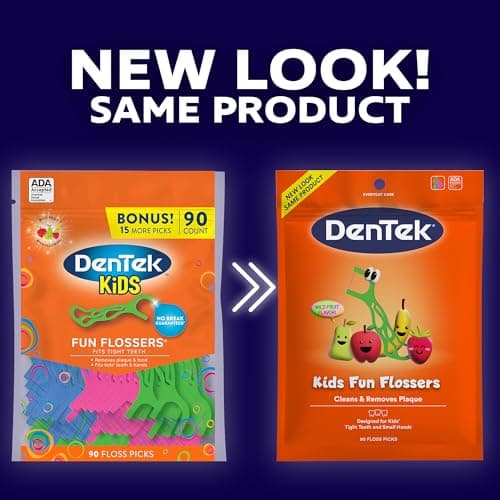 DenTek Fun Flossers – Kids Floss Picks with Wild Fruit Flavor, 90 Count — view 2